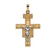 14k San Damiano Cross Religious Medal