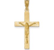 14k Polished Satin and D C Crucifix Pendant