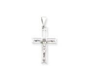 14k White Gold Crucifix Pendant