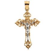 TWO TONE CRUCIFIX PENDANT