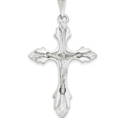 14k White Gold Crucifix Pendant