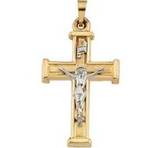 TWO TONE CRUCIFIX PENDANT