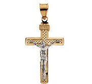 TWO TONE CRUCIFIX PENDANT