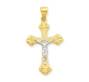 10k   Rhodium Crucifix Pendant