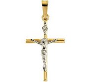 TWO TONE CRUCIFIX PENDANT