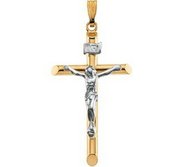 TWO TONE CRUCIFIX PENDANT