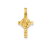 14k INRI Hollow Crucifix Pendant