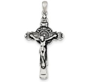 Sterling Silver Antiqued Iona Crucifix Pendant