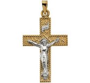 TWO TONE CRUCIFIX PENDANT