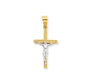 10k   Rhodium Crucifix Pendant