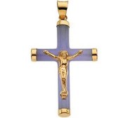 LAVENDER JADE SQUARE CRUCIFIX