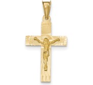 14k Polished Satin and D C Crucifix Pendant