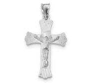 14k White Gold Crucifix Pendant