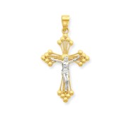 10k   Rhodium Crucifix Pendant