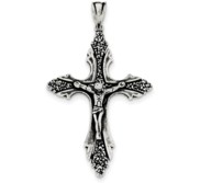 Sterling Silver Antiqued INRI Crucifix Pendant