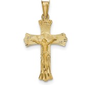 14k Polished Satin and D C Crucifix Pendant