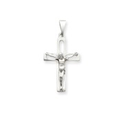 14k White Gold Crucifix Pendant