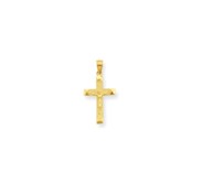 14K Beveled Tipped Crucifix Pendant