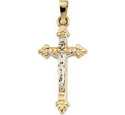 TWO TONE CRUCIFIX PENDANT