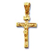 14k Yellow Gold INRI Crucifix Pendant