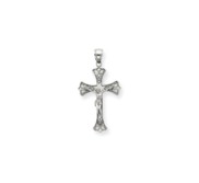 14K White Gold Crucifix Pendant