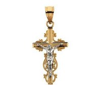 TWO TONE CRUCIFIX PENDANT