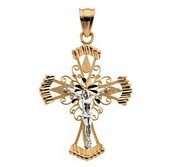 TWO TONE CRUCIFIX PENDANT