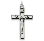 Sterling Silver INRI Crucifix Cross w  Prayer Pendant