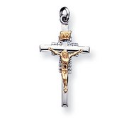 Sterling Silver   Vermeil Crucifix Charm