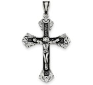 Sterling Silver Antiqued INRI Crucifix Pendant