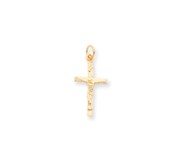 10k Solid Polished Crucifix Pendant