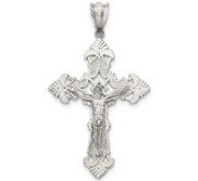 Sterling Silver Polished INRI Crucifix Pendant