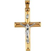 TWO TONE CRUCIFIX PENDANT