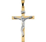 TWO TONE CRUCIFIX PENDANT