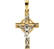 TWO TONE CRUCIFIX PENDANT