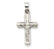 14k White Gold Crucifix Pendant