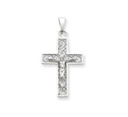 14k White Gold Crucifix Pendant