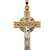 TWO TONE CRUCIFIX PENDANT