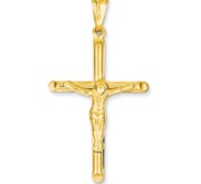 14k Polished Hollow Crucifix Pendant