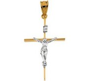 TWO TONE CRUCIFIX PENDANT