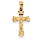 14k Diamond cut Crucifix Pendant