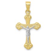 10k   Rhodium Crucifix Pendant