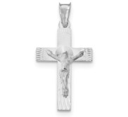 14k White Gold Crucifix Pendant