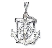 Sterling Silver Gold Mariner s Cross Pendant