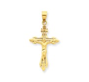 14k Diamond cut Crucifix Pendant