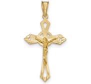 14k Polished Satin and D C Crucifix Pendant