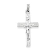 14k White Gold INRI Crucifix Charm