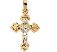 TWO TONE CRUCIFIX PENDANT