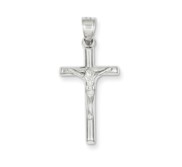 14k White Gold Crucifix Pendant