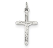 Sterling Silver Rhodium plated Passion Crucifix Charm